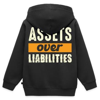 Actifs plutôt que passifs - Sweat Premium à capuche zippé enfant bio - noir - Dos - AI Model Kid Male (0cm)