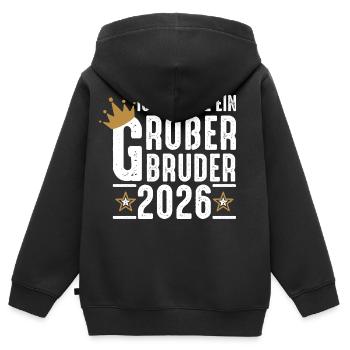 Ich werde Großer Bruder 2026 Schwangerschaft  - Kinder Premium Organic Zip Hoodie - Schwarz - Hinten - AI Model Kid Male (0cm)
