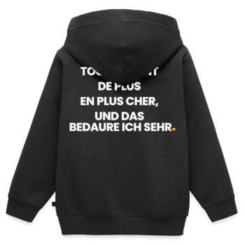 Französisch-Deutsch-Reim 1 (Ver. A) - Kinder Premium Organic Zip Hoodie - Schwarz - Hinten - AI Model Kid Male (0cm)