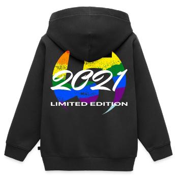 5. Geburtstag 2021 Jungen und Mädchen Geschenk - Kinder Premium Organic Zip Hoodie - Schwarz - Hinten - AI Model Kid Male (0cm)
