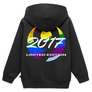 9. Geburtstag 2017 Jungen und Mädchen Geschenk - Kinder Premium Organic Zip Hoodie - Schwarz - Hinten - AI Model Kid Male (0cm)