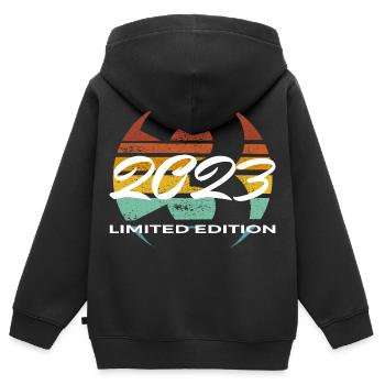 3rd Birthday 2023 Boys and Girls Gift - Kids Premium Organic Zip-up Hoodie - black - Back - AI Model Kid Male (0cm)
