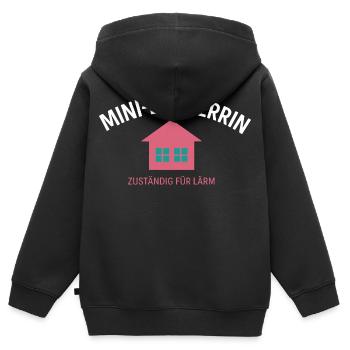 Developer responsible for noise - Kids Premium Organic Zip-up Hoodie - black - Back - AI Model Kid Male (0cm)