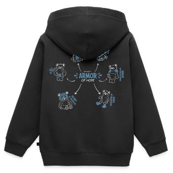 Rüstung der Hoffnung - Kinder Premium Organic Zip Hoodie - Schwarz - Hinten - AI Model Kid Male (0cm)