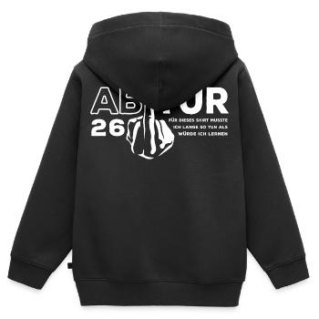 Abitur 2026 - J’ai dû étudier longtemps - Sweat Premium à capuche zippé enfant bio - noir - Dos - AI Model Kid Male (0cm)