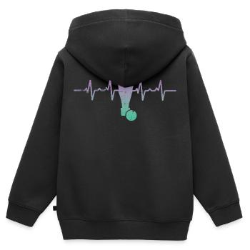 Tischfußball Herzschlag - Kinder Premium Organic Zip Hoodie - Schwarz - Hinten - AI Model Kid Male (0cm)