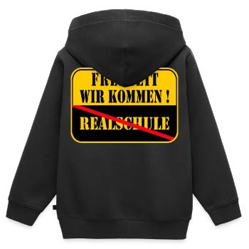 Realschule Geschafft 2026 - Kinder Premium Organic Zip Hoodie - Schwarz - Hinten - AI Model Kid Male (0cm)