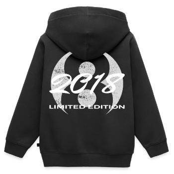 8e anniversaire 2018 cadeau garçons et filles - Sweat Premium à capuche zippé enfant bio - noir - Dos - AI Model Kid Male (0cm)