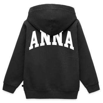 Anna - Kids Premium Organic Zip-up Hoodie - black - Back - AI Model Kid Male (0cm)