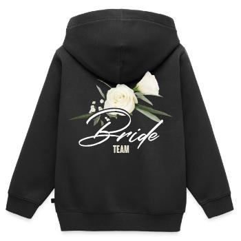 Team Bride - Kids Premium Organic Zip-up Hoodie - black - Back - AI Model Kid Male (0cm)