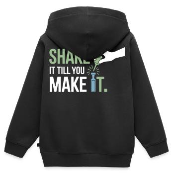 Équipement certifié spécialisé en succusion clinique - Sweat Premium à capuche zippé enfant bio - noir - Dos - AI Model Kid Male (0cm)