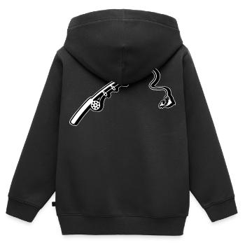 Angelrute Angeln - Kinder Premium Organic Zip Hoodie - Schwarz - Hinten - AI Model Kid Male (0cm)