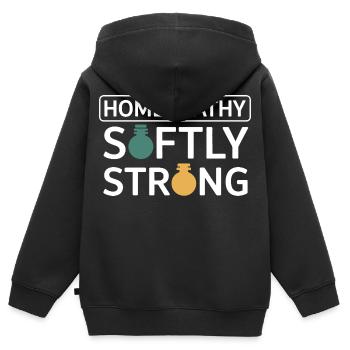 Certified Clinical Micro-Dose Specialist Gear  - Kids Premium Organic Zip-up Hoodie - black - Back - AI Model Kid Male (0cm)