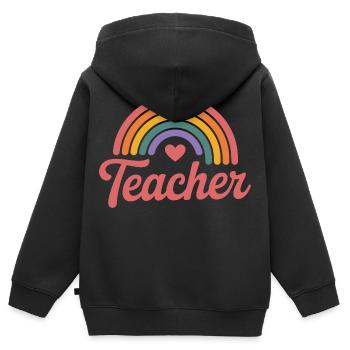 Teacher - Kinder Premium Organic Zip Hoodie - Schwarz - Hinten - AI Model Kid Male (0cm)