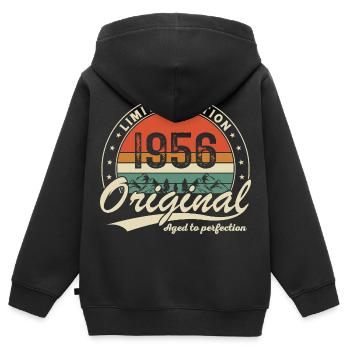 1956 Originelles Vintage-Geburtstagsgeschenk - Kinder Premium Organic Zip Hoodie - Schwarz - Hinten - AI Model Kid Male (0cm)