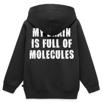 Brain full of molecules - Kids Premium Organic Zip-up Hoodie - black - Back - AI Model Kid Male (0cm)
