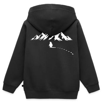 Pinguin Eisberg - Kinder Premium Organic Zip Hoodie - Schwarz - Hinten - AI Model Kid Male (0cm)
