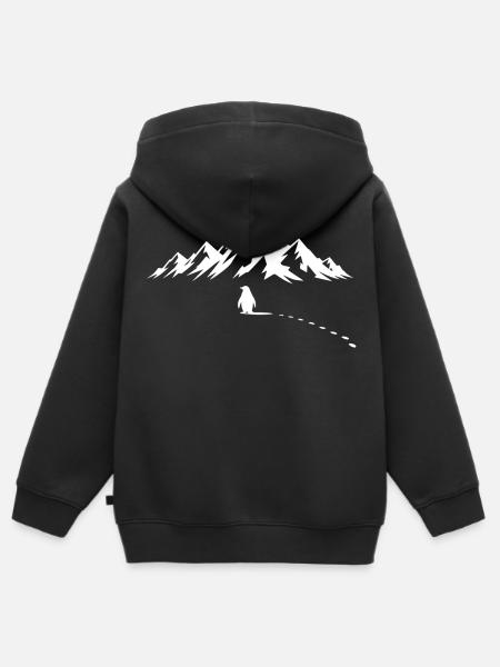 Pinguin Eisberg - Kinder Premium Organic Zip Hoodie - Schwarz