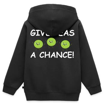 Donnez une chance aux pois – Pois heureux - Sweat Premium à capuche zippé enfant bio - noir - Dos - AI Model Kid Male (0cm)