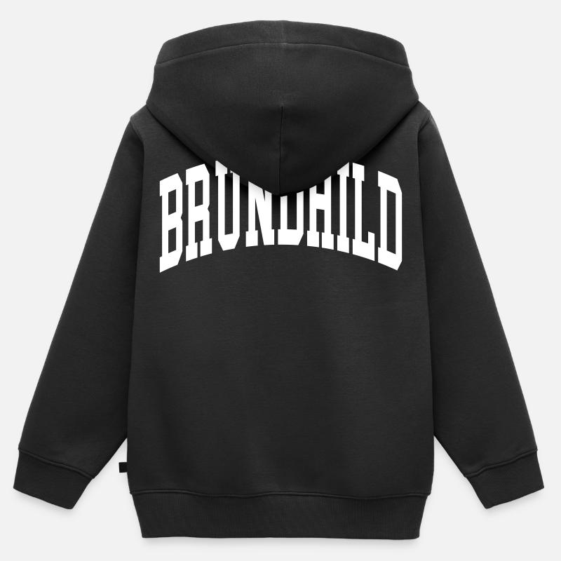 Brundhild - Sweat Premium à capuche zippé enfant bio - noir