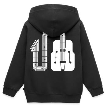 Abstract Shape Retro-Gitarre - Kinder Premium Organic Zip Hoodie - Schwarz - Hinten - AI Model Kid Male (0cm)