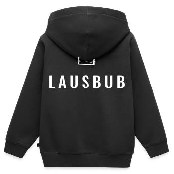 Kleiner Lausbub mit Krone – Frechdachs Edition - Kinder Premium Organic Zip Hoodie - Schwarz - Hinten - AI Model Kid Male (0cm)