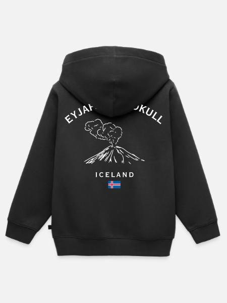 Eyjafjallajökull Vulkan Island - Kinder Premium Organic Zip Hoodie - Schwarz