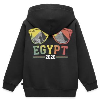 Ägypten Urlaub 2026 Pyramiden - Kinder Premium Organic Zip Hoodie - Schwarz - Hinten - AI Model Kid Male (0cm)