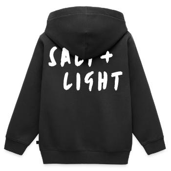 Sel + lumière - Sweat Premium à capuche zippé enfant bio - noir - Dos - AI Model Kid Male (0cm)