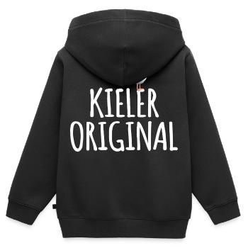 Kiel Original - Sweat Premium à capuche zippé enfant bio - noir - Dos - AI Model Kid Male (0cm)