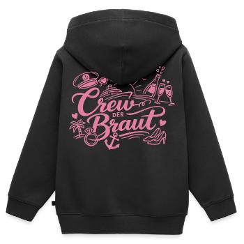 Crew der Braut – JGA Cruise Kreuzfahrt - Kinder Premium Organic Zip Hoodie - Schwarz - Hinten - AI Model Kid Male (0cm)