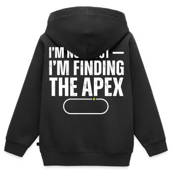 Nicht verloren finde den Gipfel - Kinder Premium Organic Zip Hoodie - Schwarz - Hinten - AI Model Kid Male (0cm)