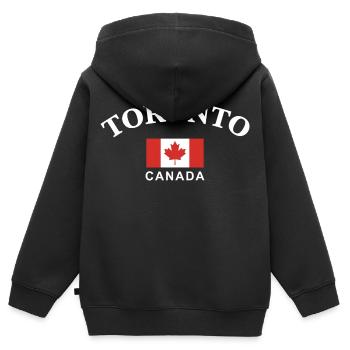 Toronto, Canada - Sweat Premium à capuche zippé enfant bio - noir - Dos - AI Model Kid Male (0cm)