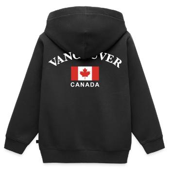 Vancouver, Canada - Sweat Premium à capuche zippé enfant bio - noir - Dos - AI Model Kid Male (0cm)