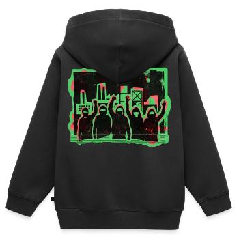 Demo Equality Tolerance - Kids Premium Organic Zip-up Hoodie - black - Back - AI Model Kid Male (0cm)