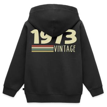 1973-Anniversaire-1973-retro-1973 - Sweat Premium à capuche zippé enfant bio - noir - Dos - AI Model Kid Male (0cm)