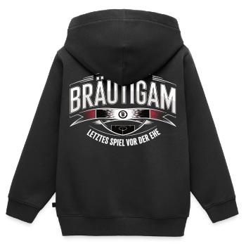 Bräutigam Letztes Spiel vor der Ehe JGA - Kinder Premium Organic Zip Hoodie - Schwarz - Hinten - AI Model Kid Male (0cm)