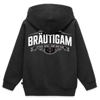 Bräutigam Letztes Spiel vor der Ehe JGA - Kinder Premium Organic Zip Hoodie - Schwarz - Hinten - AI Model Kid Male (0cm)