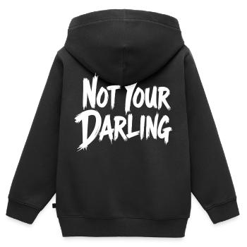 Not Your Darling Statement Spruch Streetwear - Kinder Premium Organic Zip Hoodie - Schwarz - Hinten - AI Model Kid Male (0cm)