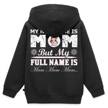 My Nickname Is Mom Funny Mothers Day Shirt - Kids Premium Organic Zip-up Hoodie - black - Back - AI Model Kid Male (0cm)