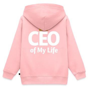 CEO of My Life Krone Statement - Kinder Premium Organic Zip Hoodie - Rosa - Hinten - AI Model Kid Female (0cm)