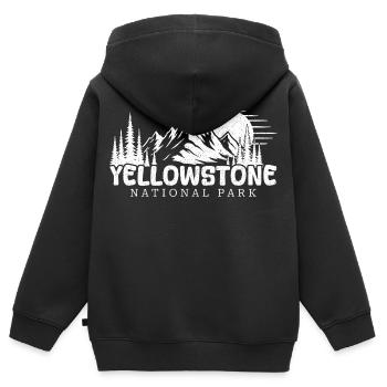 Wanderer im Yellowstone-Nationalpark - Kinder Premium Organic Zip Hoodie - Schwarz - Hinten - AI Model Kid Male (0cm)