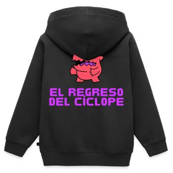 El regreso del Ciclope - Kinder Premium Organic Zip Hoodie - Schwarz - Hinten - AI Model Kid Male (0cm)
