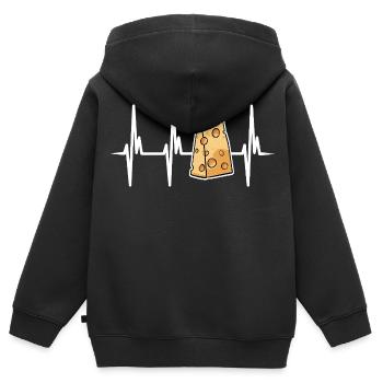 Ich liebe Schweizer Käse - Kinder Premium Organic Zip Hoodie - Schwarz - Hinten - AI Model Kid Male (0cm)