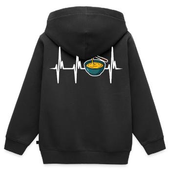 Ich liebe Käsefondue - Kinder Premium Organic Zip Hoodie - Schwarz - Hinten - AI Model Kid Male (0cm)