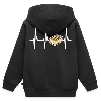 Ich liebe Halloumi Käse - Kinder Premium Organic Zip Hoodie - Schwarz - Hinten - AI Model Kid Male (0cm)
