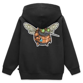 Mosquito Alchemist Steampunk Kupferphiolen - Kinder Premium Organic Zip Hoodie - Schwarz - Hinten - AI Model Kid Male (0cm)