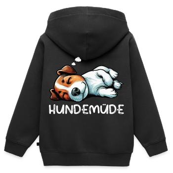 Hundemüde Jack Russel terrier Jack russel besitzer - Kinder Premium Organic Zip Hoodie - Schwarz - Hinten - AI Model Kid Male (0cm)