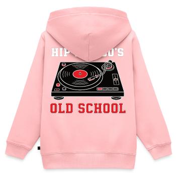 Vinyle DJ Hip-Hop des années 90 Old School - Sweat Premium à capuche zippé enfant bio - rose - Dos - AI Model Kid Female (0cm)