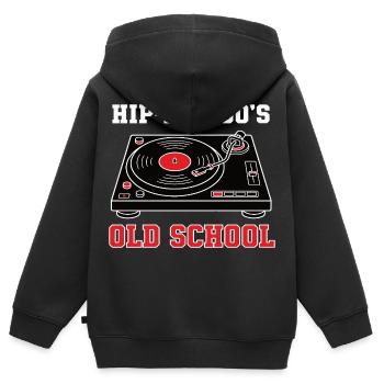 Hip Hop 90er Old School DJ Vinyl - Kinder Premium Organic Zip Hoodie - Schwarz - Hinten - AI Model Kid Male (0cm)